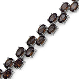 20.24 Carat Genuine Smoky Quartz .925 Sterling Silver Bracelet