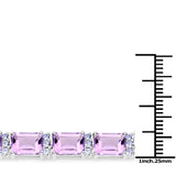 19.19 Carat Genuine Amethyst and Tanzanite .925 Sterling Silver Bracelet
