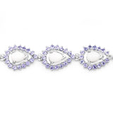 10.40 Carat Genuine Opal & Tanzanite .925 Sterling Silver Bracelet