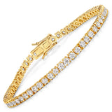 5.05 Carat Genuine Lab Grown Diamond 14K Yellow Gold Bracelet