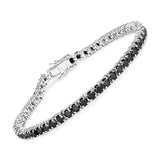 5.40 Carat Genuine Black Diamond .925 Sterling Silver Bracelet