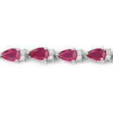6.65 ct. Genuine Ruby White Diamond 14K White Gold Bracelet