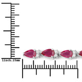 6.65 ct. Genuine Ruby White Diamond 14K White Gold Bracelet