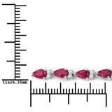 6.65 ct. Genuine Ruby and White Diamond 14K White Gold Bracelet