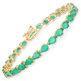 10.15 Carat Genuine Zambian Emerald 14K Yellow Gold Bracelet