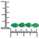 10.15 Carat Genuine Zambian Emerald 14K Yellow Gold Bracelet