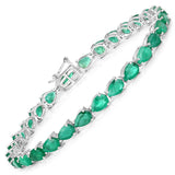 10.15 ct. Genuine Zambian Emerald 14K White Gold Bracelet