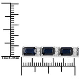 12.77 Carat Genuine Blue Sapphire and White Diamond 14K White Gold Bracelet