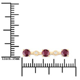 4.88 ct Genuine Ruby and White Diamond 14K Yellow Gold Bracelet