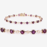 4.88 ct Genuine Ruby and White Diamond 14K Yellow Gold Bracelet