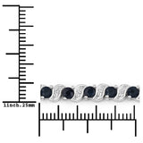 1.16 Carat Genuine Blue Sapphire and White Topaz .925 Sterling Silver Bracelet