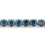 14.82 Carat Genuine Blue Diamond 14K White Gold Bracelet