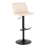 Toriano - Contemporary Adjustable Bar Stool With Rounded T Footrest (Set of 2) by Couch.com