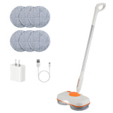 Dual Motor Cordless Spin Mop Self-Propelled Floor Cleaner with 6 Microfiber Pads 2 Speeds 900ML Water Tank One Click Spraying Headlight for Multiple F