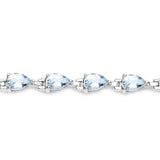 7.00 Carat Genuine Aquamarine .925 Sterling Silver Bracelet