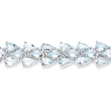 14.11 Carat Genuine Aquamarine .925 Sterling Silver Bracelet