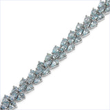 21.50 Carat Genuine Blue Topaz .925 Sterling Silver Bracelet