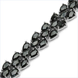 20.70 Carat Genuine Black Sapphire Sterling Silver Bracelet