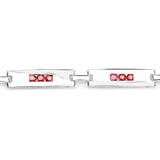 2.52 Carat Genuine Orange Sapphire .925 Sterling Silver Bracelet