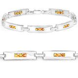 2.52 Carat Genuine Yellow Sapphire .925 Sterling Silver Bracelet