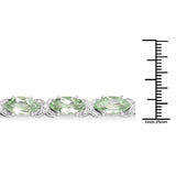 22.75 Carat Genuine Green Amethyst .925 Sterling Silver Bracelet