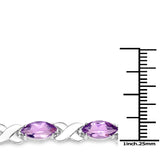 10.00 Carat Genuine Amethyst .925 Sterling Silver Bracelet