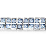 9.52 Carat Genuine Blue Sapphire .925 Sterling Silver Bracelet