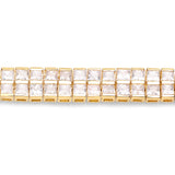 14K Yellow Gold Plate 9.52 Carat Genuine Blue Sapphire & White Sapphire .925 Silver Bracelet