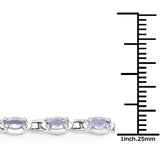 2.80 Carat Genuine Tanzanite .925 Sterling Silver Bracelet