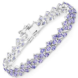 12.04 Carat Genuine Tanzanite .925 Sterling Silver Bracelet