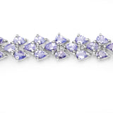 12.04 Carat Genuine Tanzanite .925 Sterling Silver Bracelet