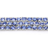 22.27 Carat Genuine Tanzanite .925 Sterling Silver Bracelet