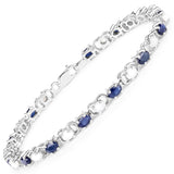 6.10 ct.. t.w. Blue sapphire and opal Bracelet in Sterling Silver