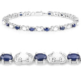 6.10 ct.. t.w. Blue sapphire and opal Bracelet in Sterling Silver