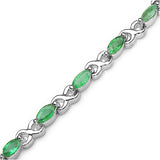 2.60 Carat Genuine Emerald Sterling Silver Bracelet