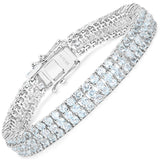 13.00 Carat Genuine Blue Topaz .925 Sterling Silver Bracelet