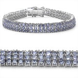 12.30 Carat Genuine Tanzanite Sterling Silver Bracelet