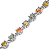 8.41 Carat Genuine Multi Stone .925 Sterling Silver Bracelet