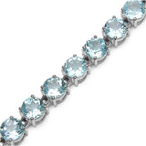 33.60 Carat Genuine Blue Topaz .925 Sterling Silver Bracelet