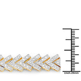 14K Yellow Gold Plated 0.90 Carat Genuine White Diamond .925 Sterling Silver Bracelet