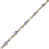 2.97 Carat Genuine Tanzanite 14K Yellow Gold Bracelet