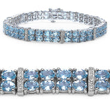 20.05 Carat Genuine Blue Topaz .925 Sterling Silver Bracelet