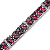 17.65 Carat Genuine Rhodolite .925 Sterling Silver Bracelet