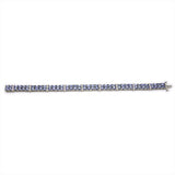 12.97 Carat Genuine Tanzanite and White Topaz .925 Sterling Silver Bracelet