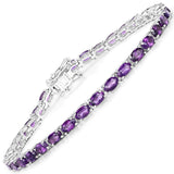 6.48 ct. Genuine Amethyst .925 Sterling Silver Bracelet