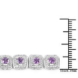 2.40 Carat Genuine Amethyst .925 Sterling Silver Bracelet