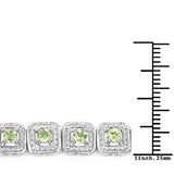 2.40 Carat Genuine Peridot .925 Sterling Silver Bracelet