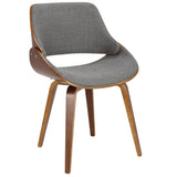 Fabrizzi - Mid-Century Modern Dining / Chair (Set of 2) - Walnut / Gray by Couch.com