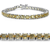 12.60 Carat Genuine Citrine .925 Sterling Silver Bracelet