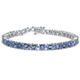 11.88 Carat Genuine Tanzanite .925 Sterling Silver Bracelet